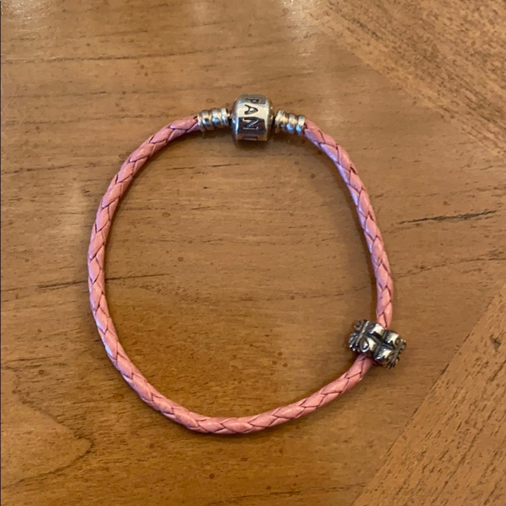 Pink Pandora bracelet with charm